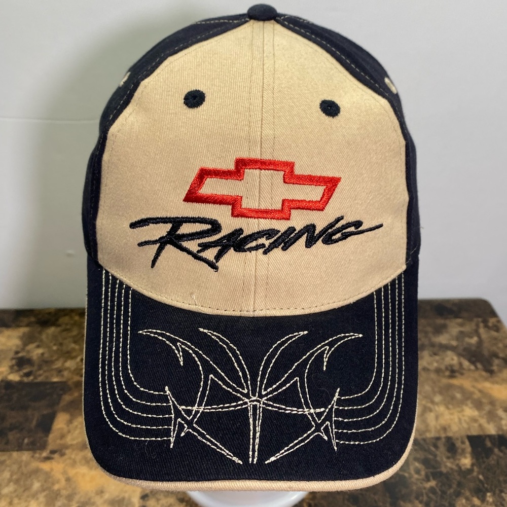 Chevy Racing Checkered Flag Sports Western Embroidery Strapback Hat *NEW*